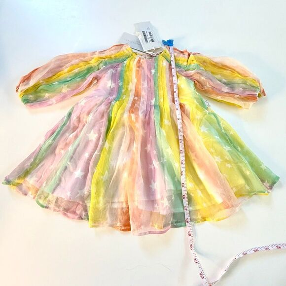 NWT Stella McCartney kids, Baby Rainbow SILK Dress. Size 9 months - Picture 6 of 11